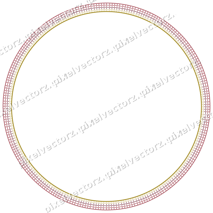 Decorative line art frame in dark pink and red with oval