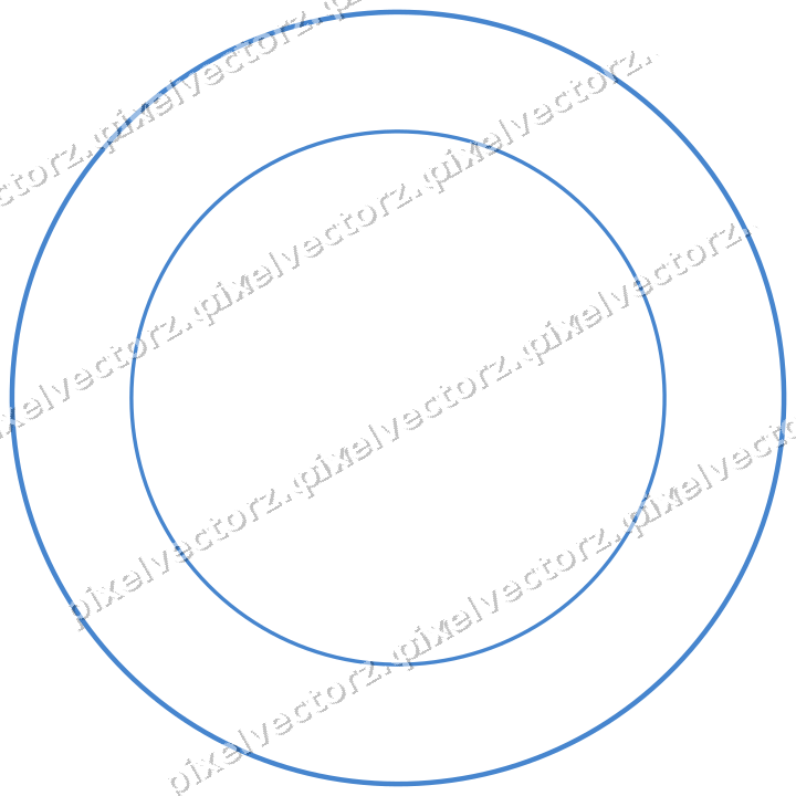 Decorative line art frame in blue and cyan with oval