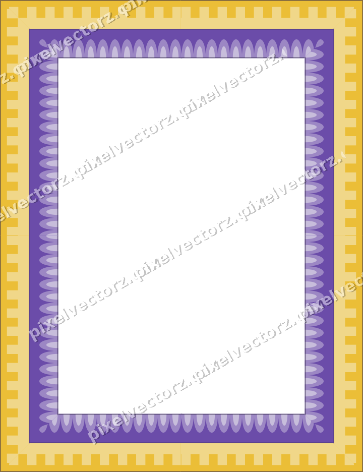 Decorative picture frame border in amber and purple with scale band