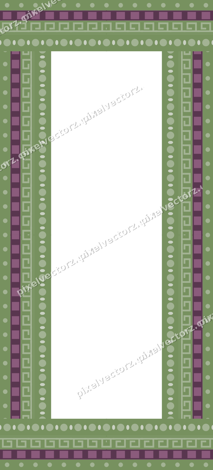 Decorative picture frame border in dark magenta and lime with dot row