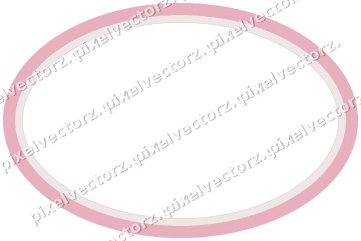 Decorative line art frame in pale pink and pale red with oval