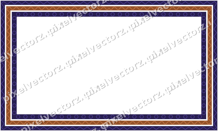 Decorative picture frame border in orange and blue with zigzag