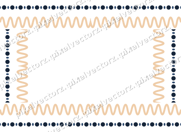 Decorative picture frame border in dark blue with bead and reel