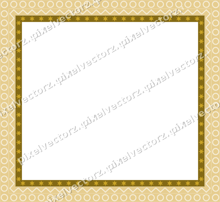 Decorative picture frame border in dark green and amber with zigzag