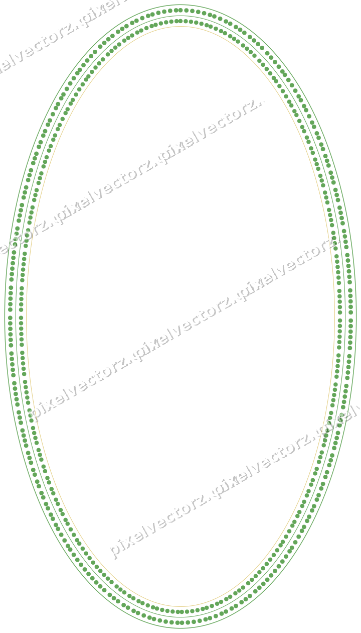 Decorative line art frame in lime and yellow with oval and dotted line