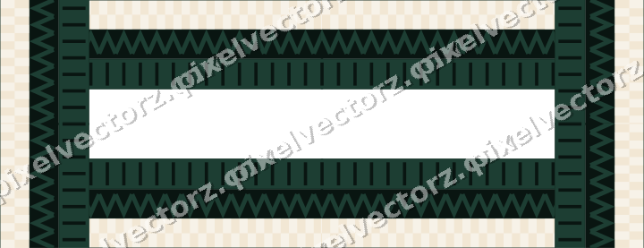 Decorative picture frame border in dark green and red with zigzag