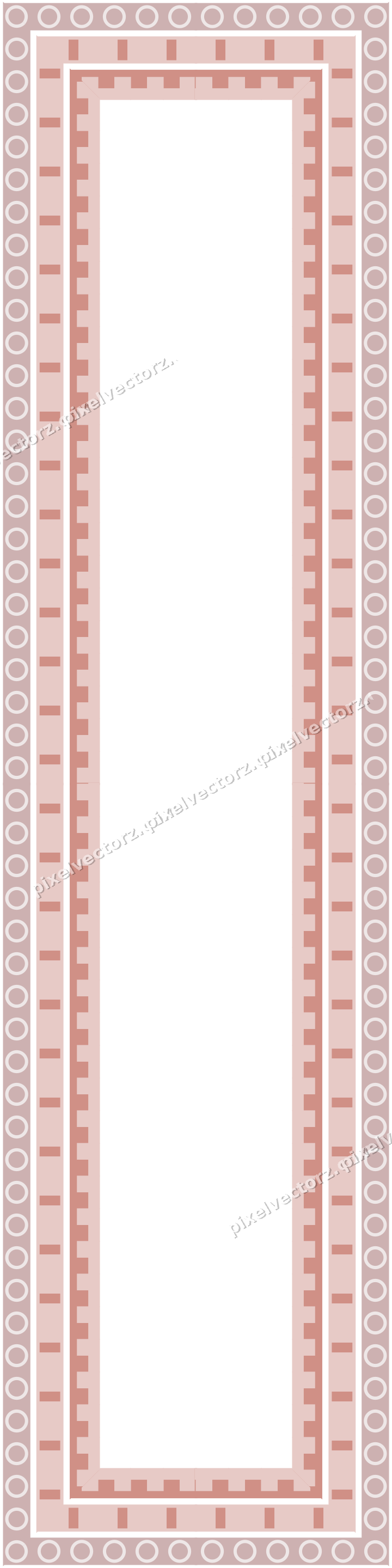 Decorative picture frame border in pale pink with ring chain