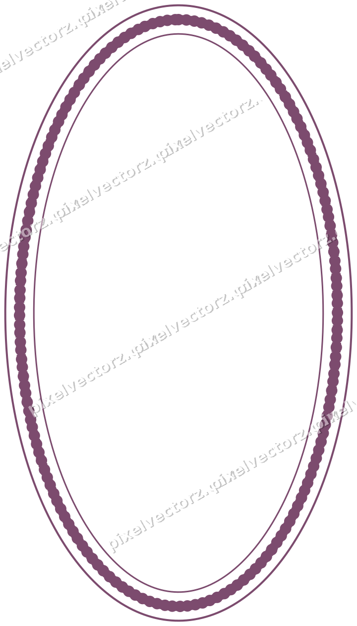 Decorative line art frame in dark magenta and lime with oval