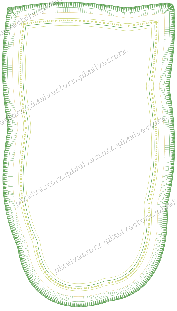 Decorative line art frame in lime and yellow with shield