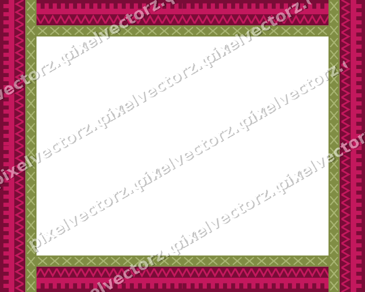 Decorative picture frame border in lime and pink with zigzag