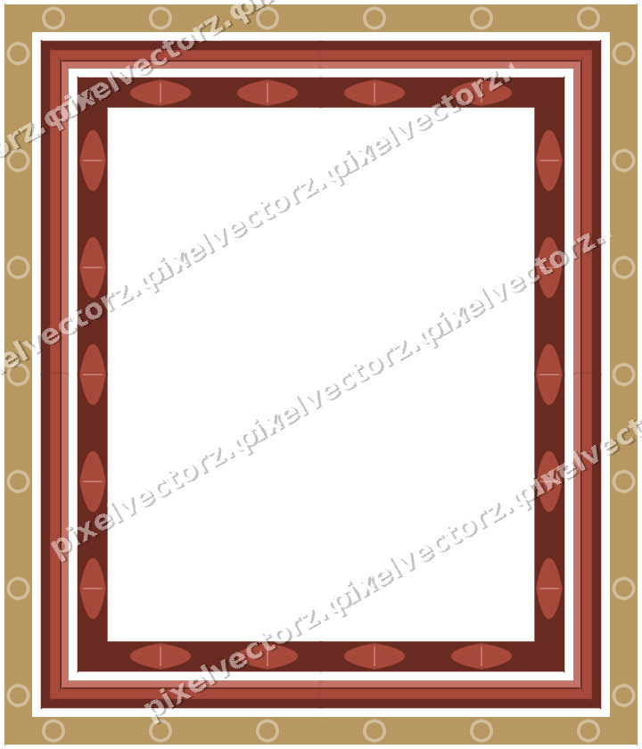 Decorative picture frame border in orange and amber with ring chain