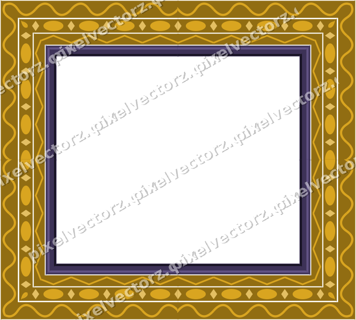 Decorative picture frame border in amber and purple with zigzag