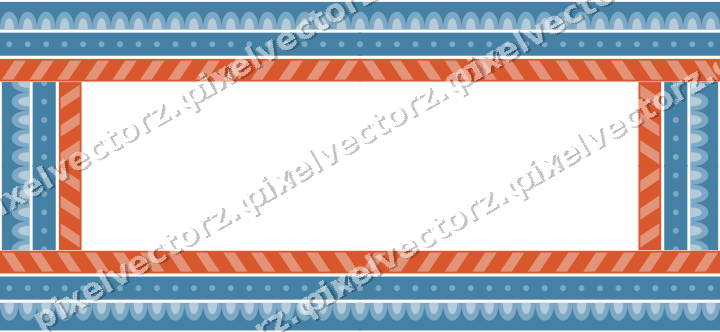Decorative picture frame border in orange and cyan with dot row