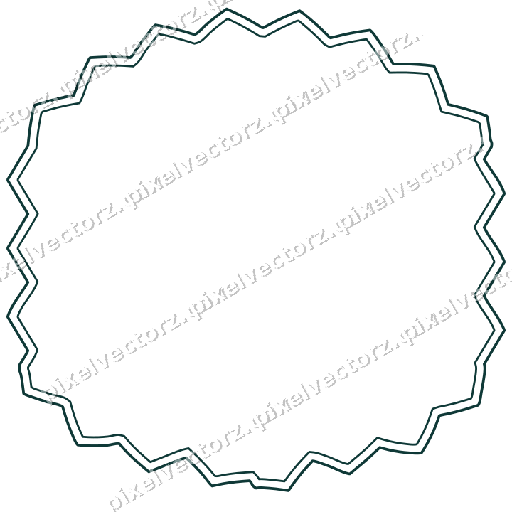 Decorative line art frame in orange and teal with label plaque