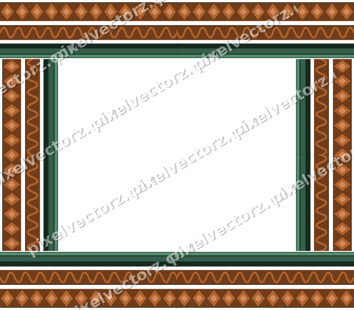 Decorative picture frame border in dark green with wave band