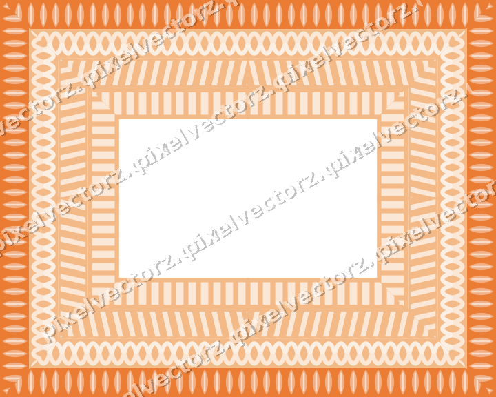 Decorative picture frame border in blue and orange with guilloche