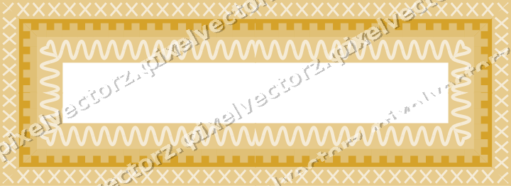 Decorative picture frame border in dark blue and amber with cross band