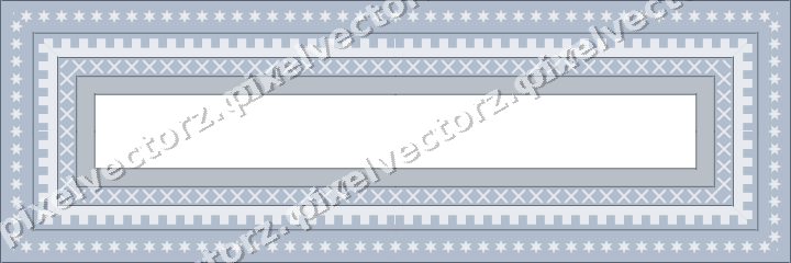Decorative picture frame border in dark blue and white with cross band