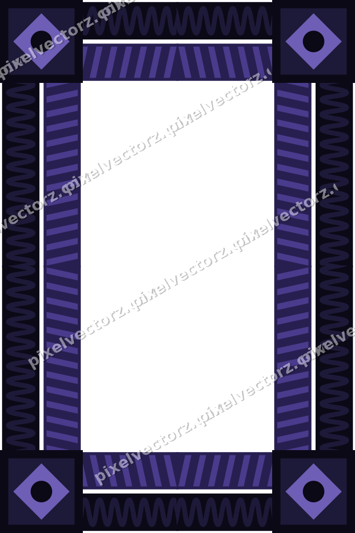Decorative picture frame border in orange and blue with wave band
