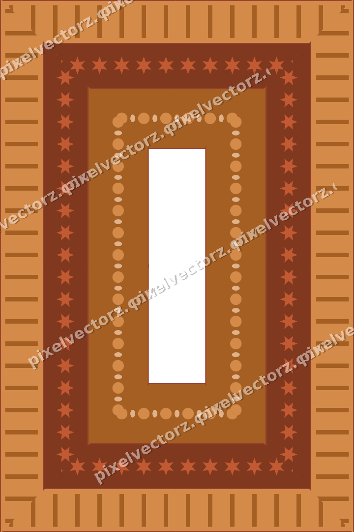 Decorative picture frame border in orange and amber with star band