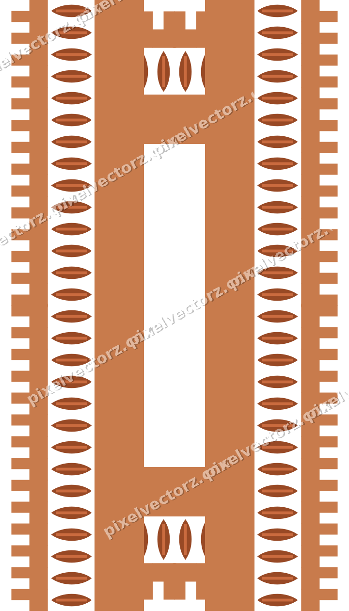 Decorative picture frame border in orange and blue with step band