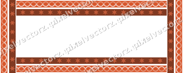 Decorative picture frame border in orange and cyan with guilloche