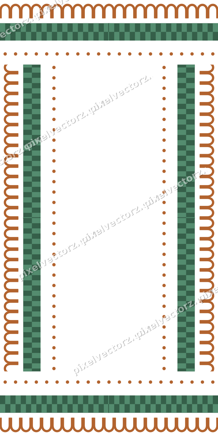 Decorative picture frame border in dark green with arcade frieze