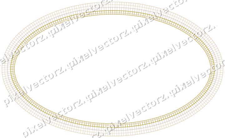 Decorative line art frame in amber and pale orange with oval