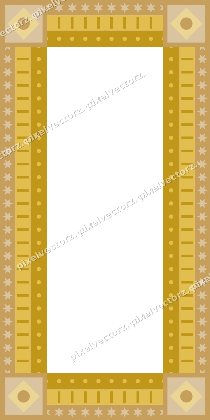 Decorative picture frame border in amber with star band