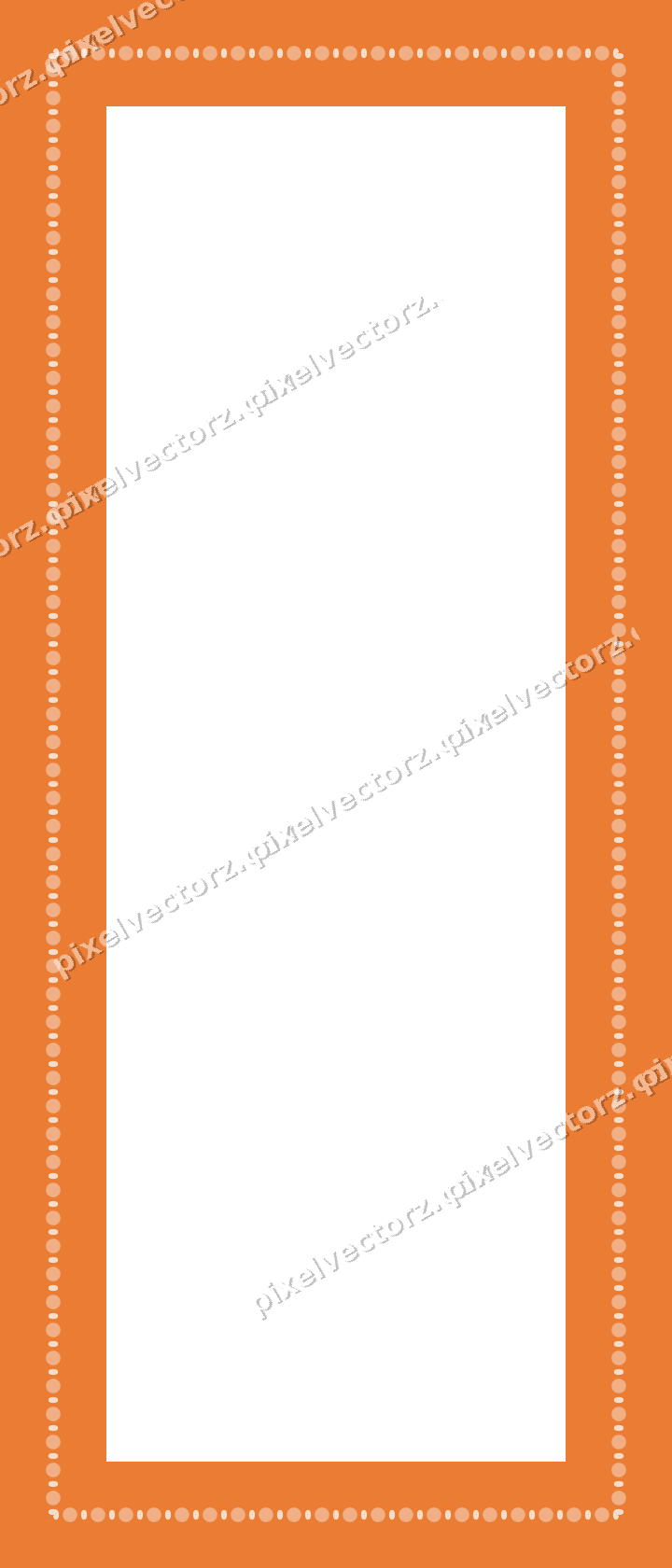 Decorative picture frame border in blue and orange with bead and reel