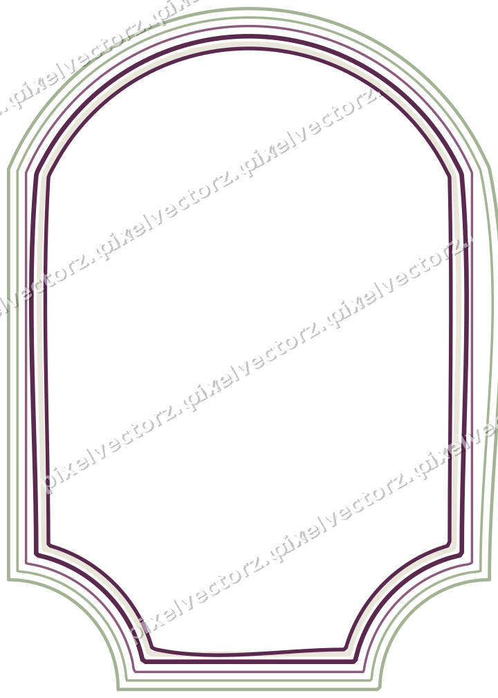 Decorative line art frame in dark magenta and lime with label plaque