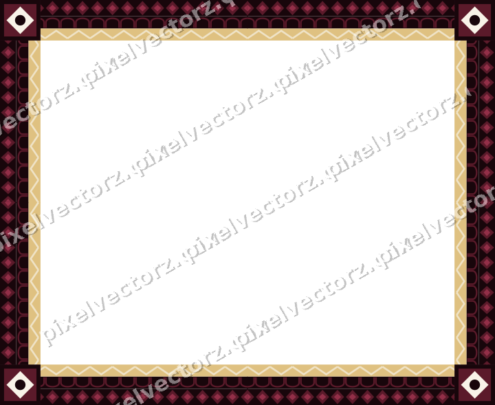 Decorative picture frame border in dark pink with arcade frieze