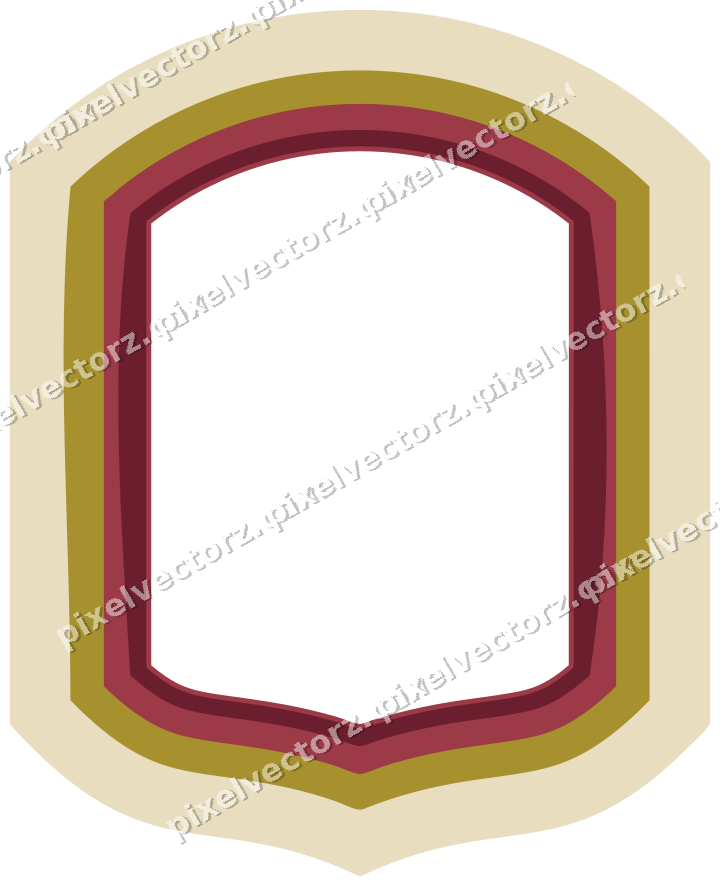 Decorative line art frame in dark pink and red with label plaque