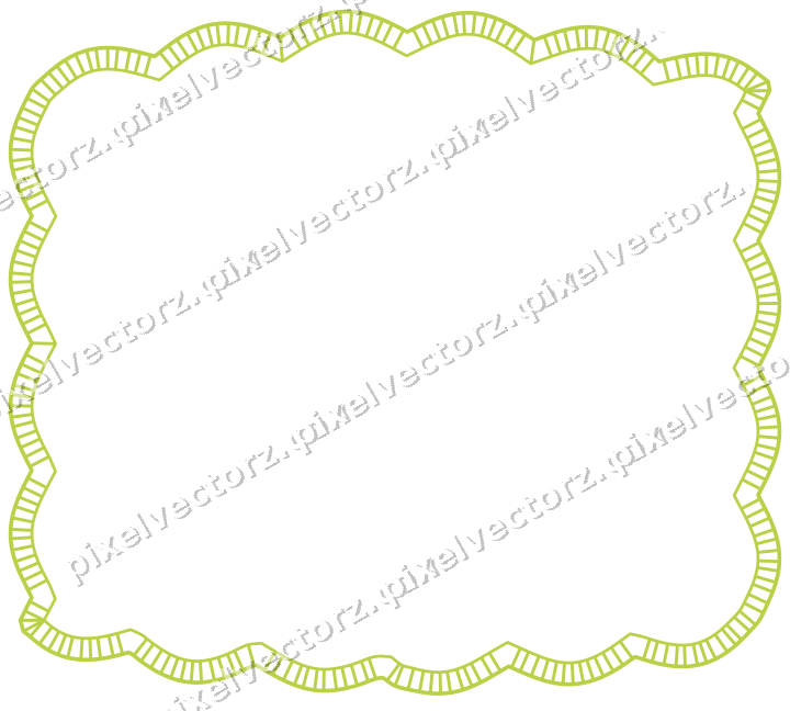 Decorative line art frame in dark magenta and lime with label plaque
