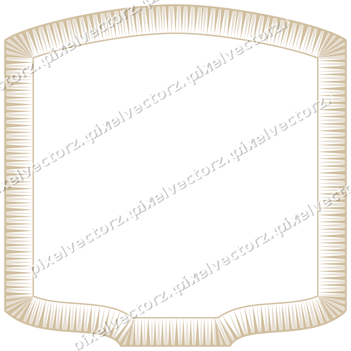 Decorative line art frame in orange and amber with label plaque