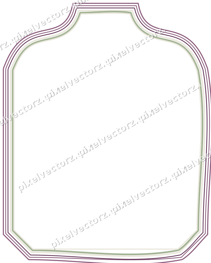 Decorative line art frame in dark magenta and lime with label plaque