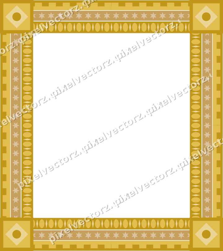 Decorative picture frame border in amber with star band