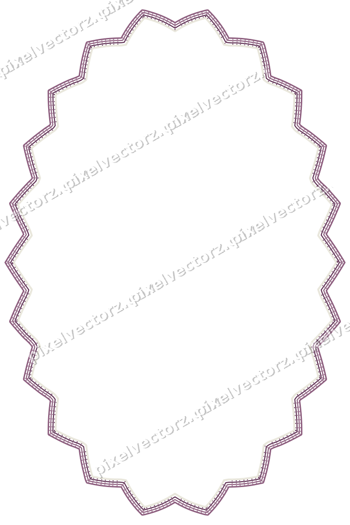 Decorative line art frame in dark magenta and lime with oval
