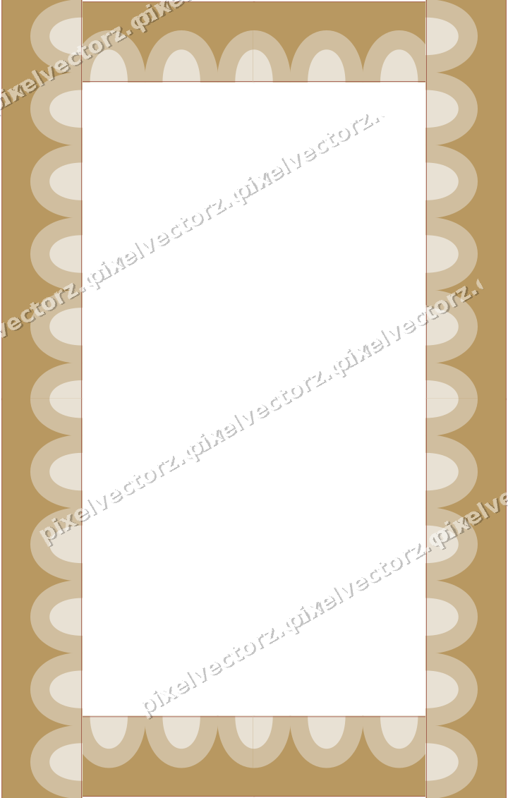 Decorative picture frame border in orange and amber with scale band