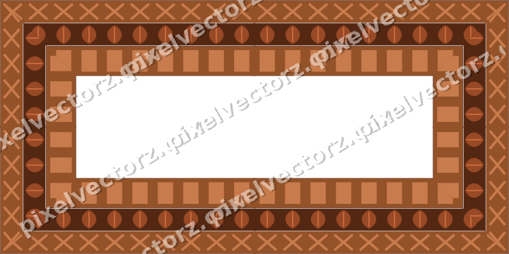 Decorative picture frame border in orange and blue with cross band