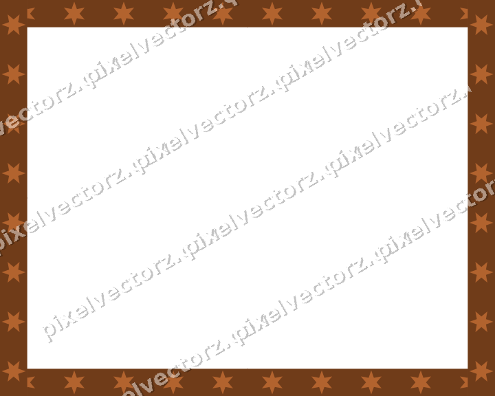 Decorative picture frame border in orange and teal with star band