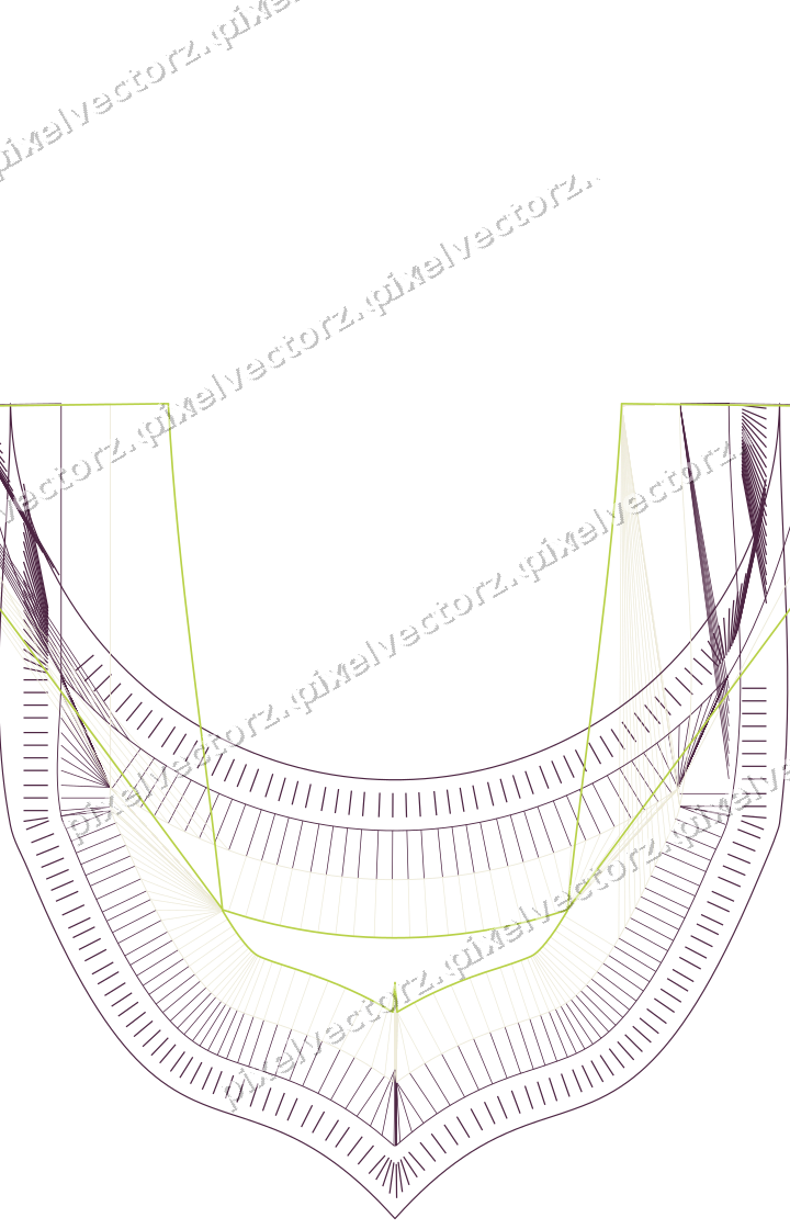 Decorative line art frame in dark magenta and lime with label plaque