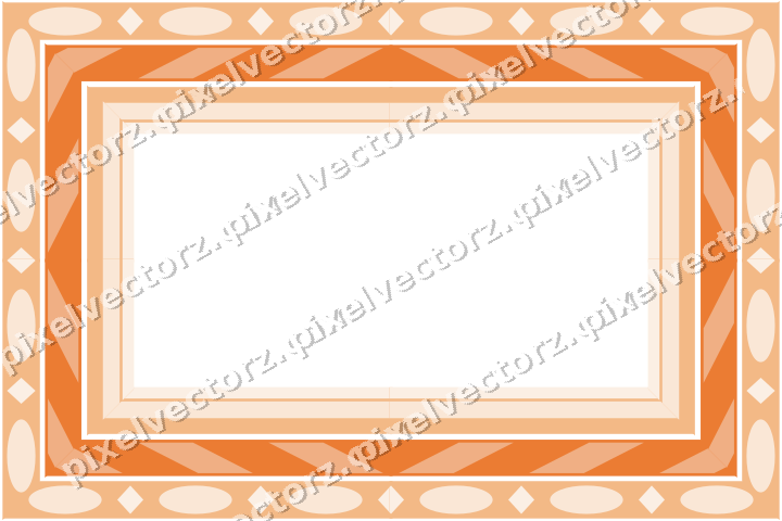 Decorative picture frame border in blue and orange with egg and dart