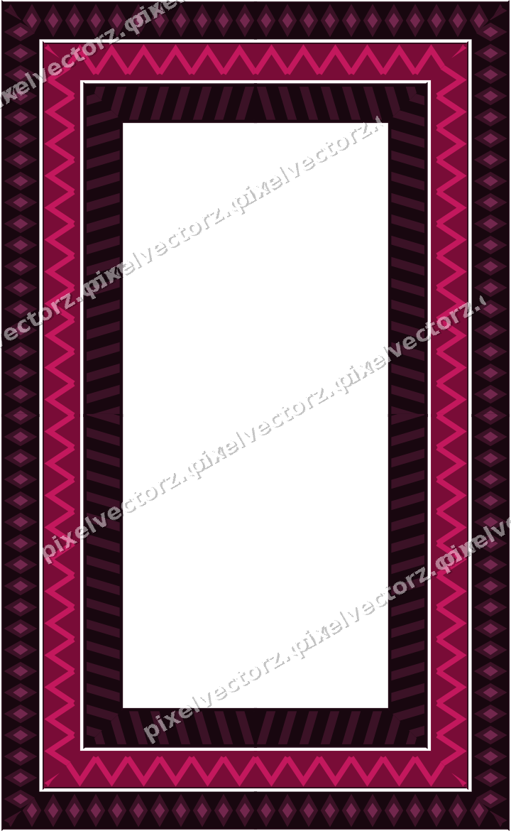 Decorative picture frame border in lime and pink with diamond band