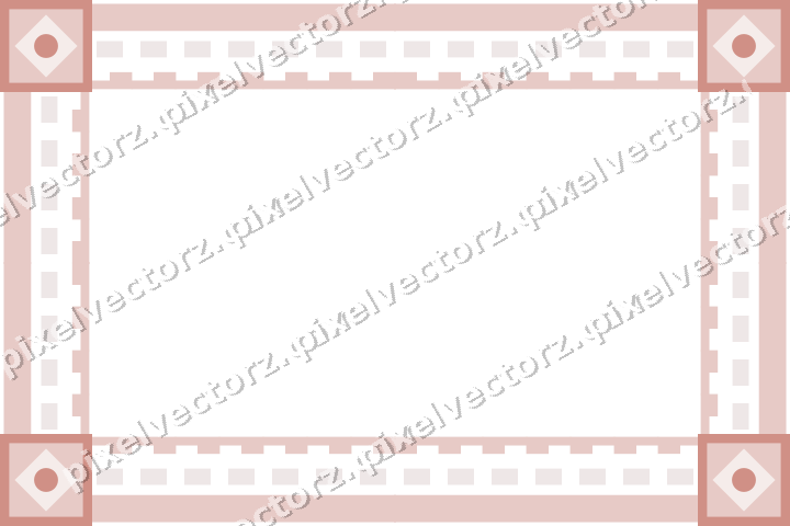 Decorative picture frame border in pale pink and pale red with dentil