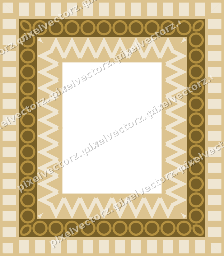 Decorative picture frame border in dark magenta and amber with dentil