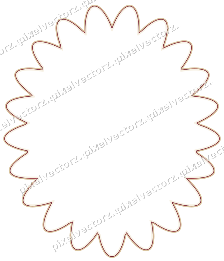 Decorative line art frame in dark pink and red with oval