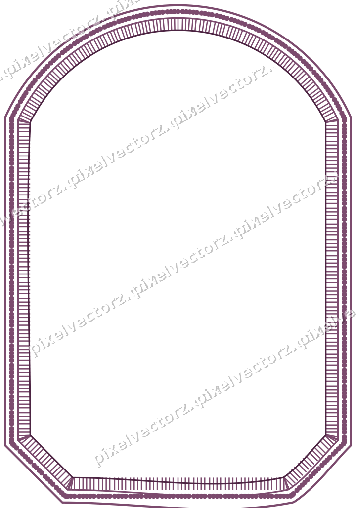 Decorative line art frame in dark magenta and lime with label plaque