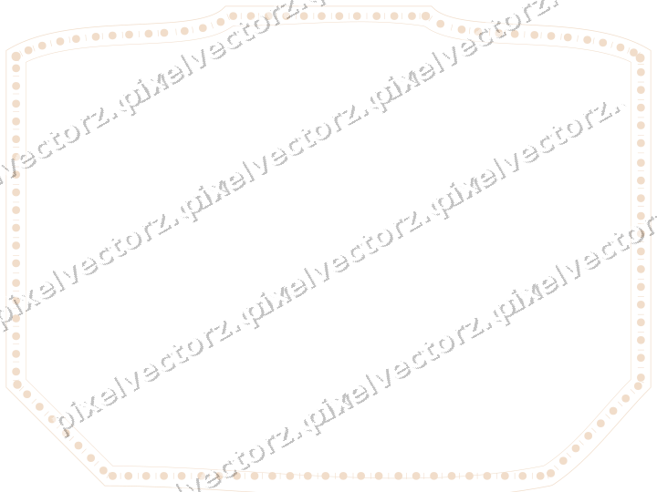 Decorative line art frame in dark teal and orange with label plaque