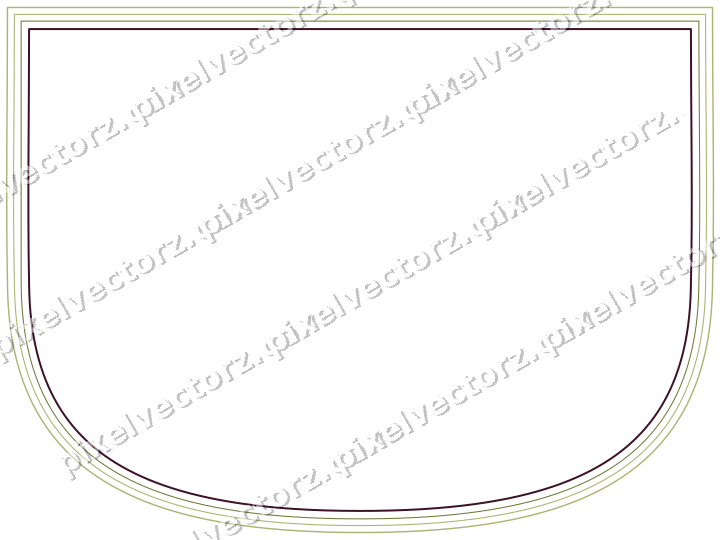 Decorative line art frame in lime and pink with shield